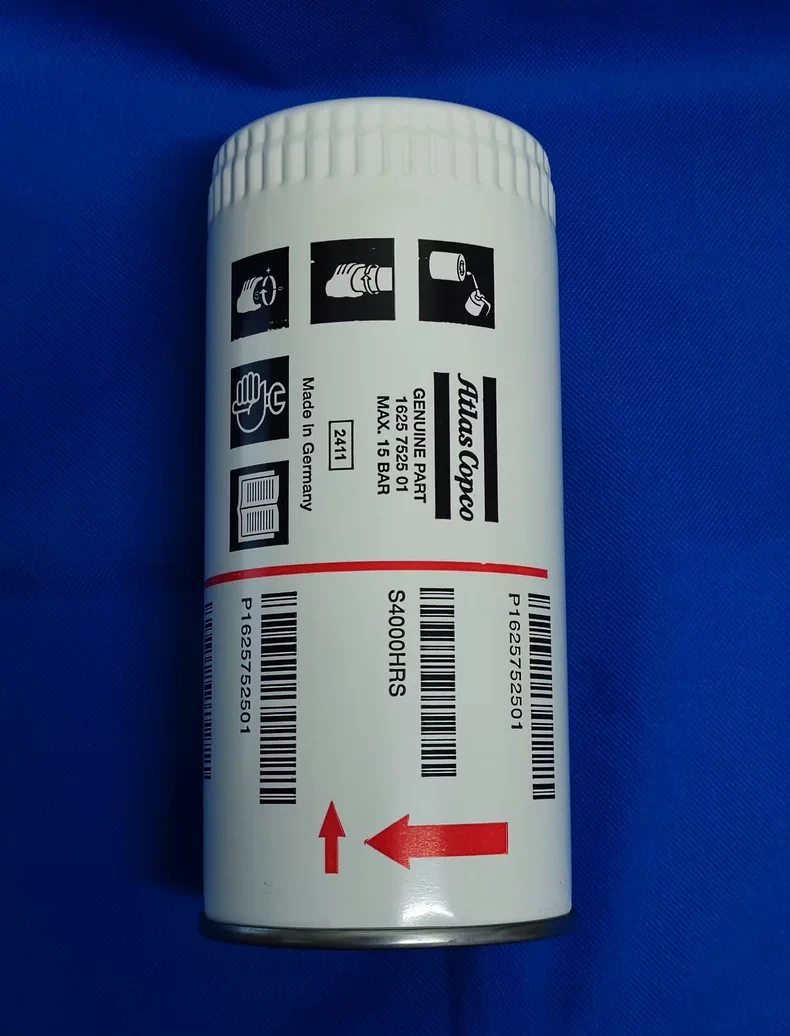 Atlas air compressor GA45 75 90 fuel injector oil filter lubricating oil filter left-hand thread port